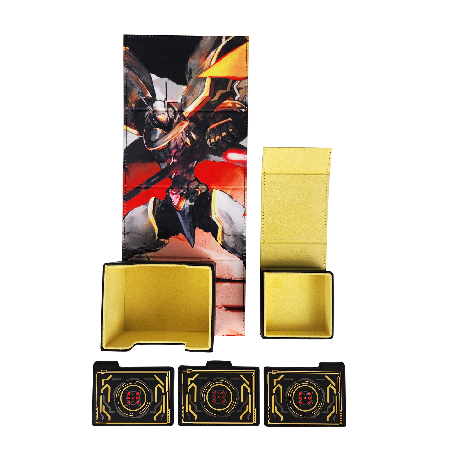 Draconic Blade deck box that includes dice tray and dividers.