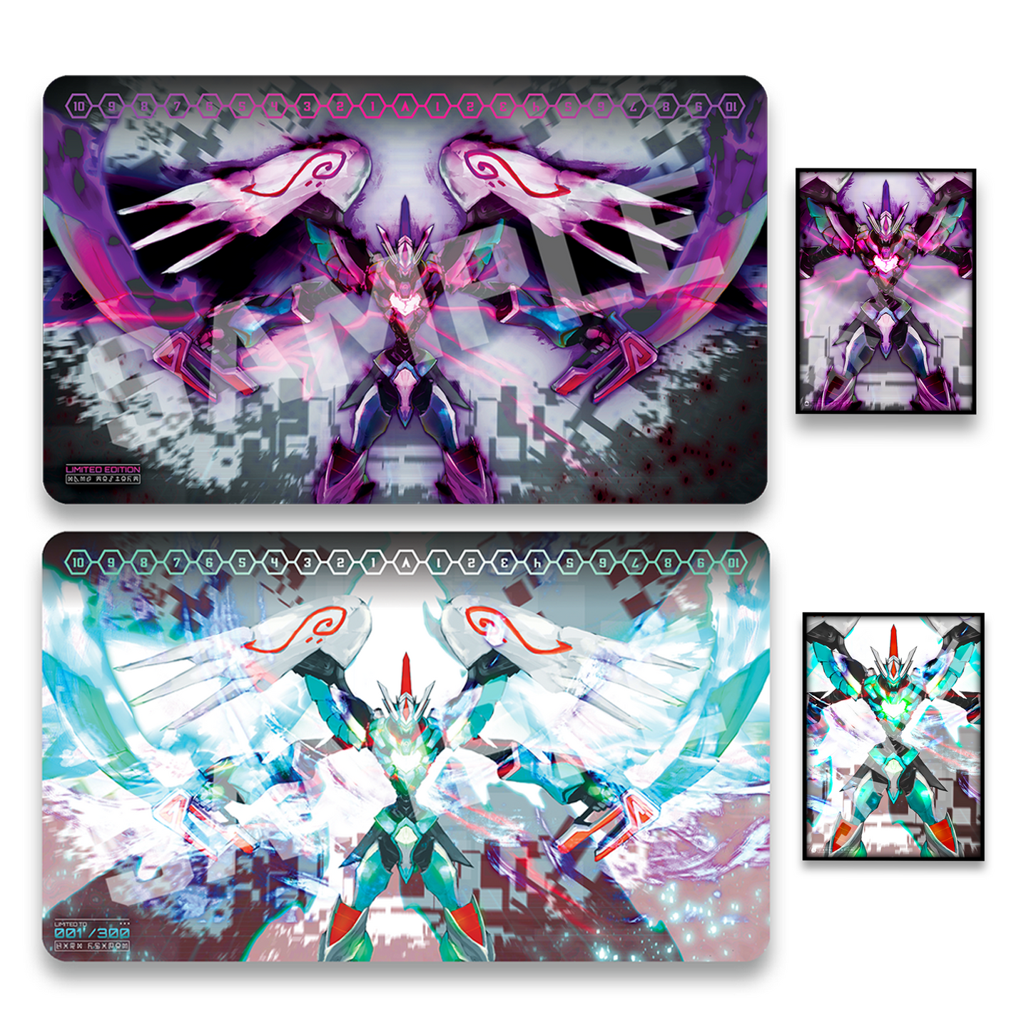 Wind Slicer and Dark Tempest Bundle includes two 1-player playmats and 2 packs of sleeves.