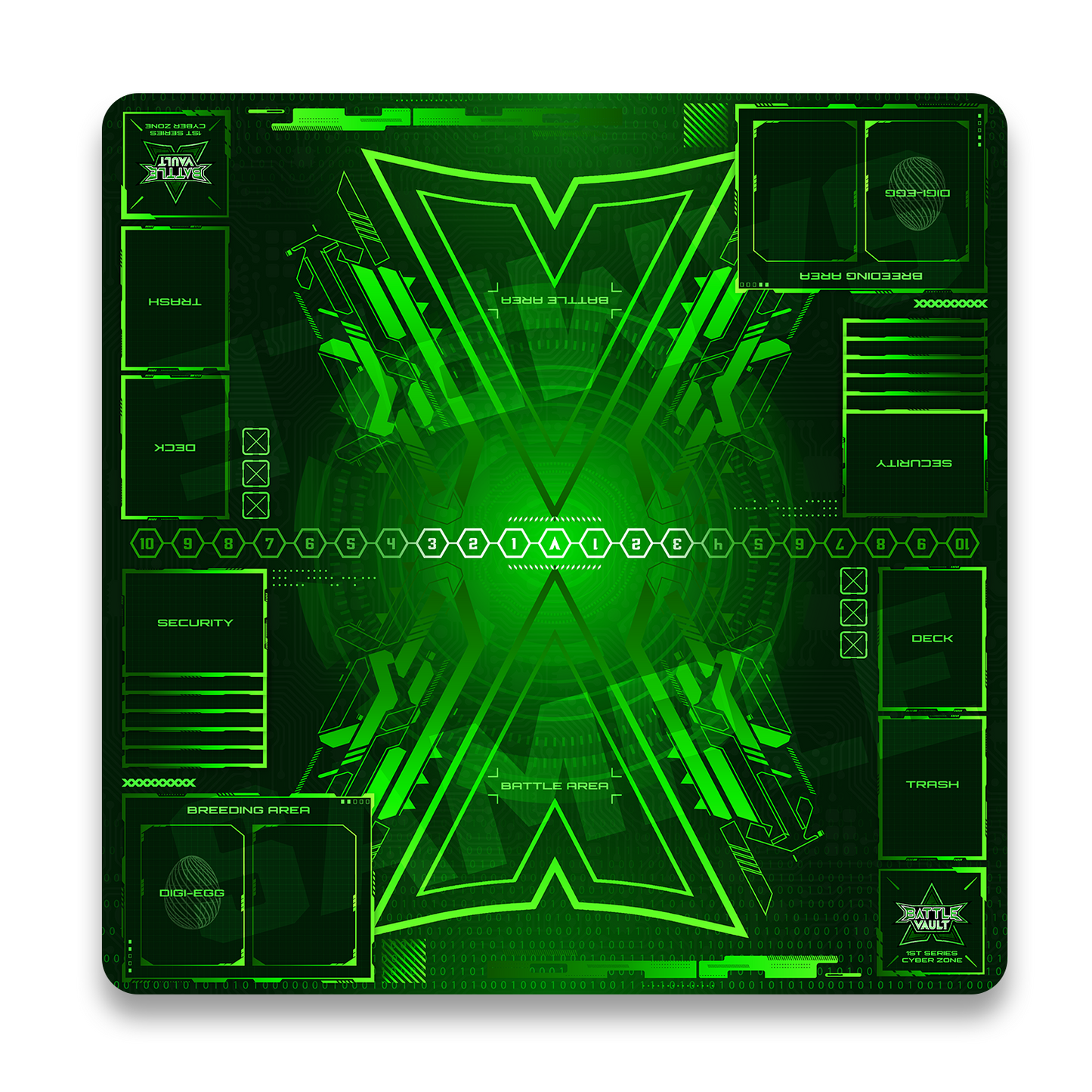 2 Player Cyber Zone TCG Playmat Green