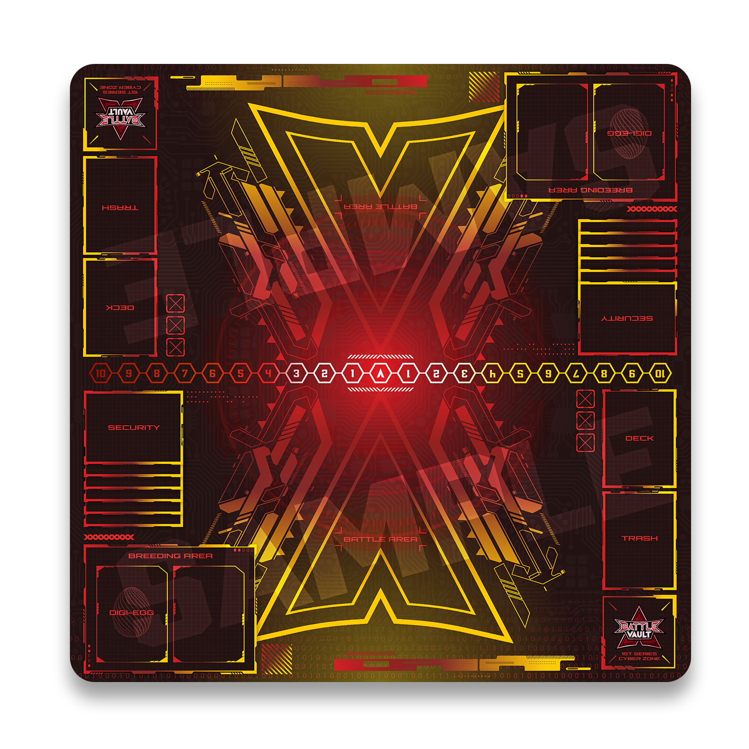 2 Player Cyber Zone TCG Playmat Red