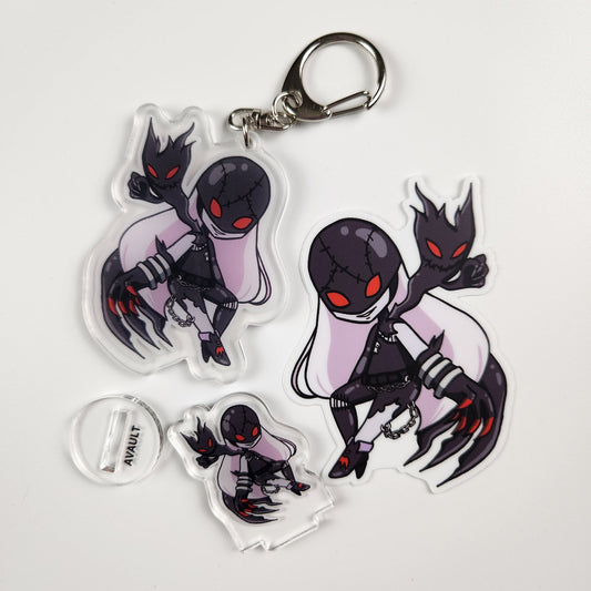 Devil's Scheme Bundle Package with Sticker, Keychain and Acrylic Stand