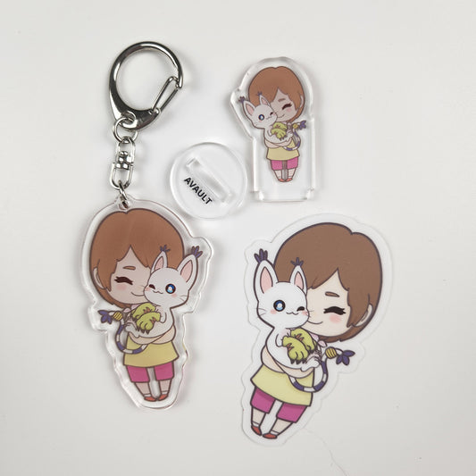 Partners of Light Bundle with Stickers and Keychains and Memory stand.