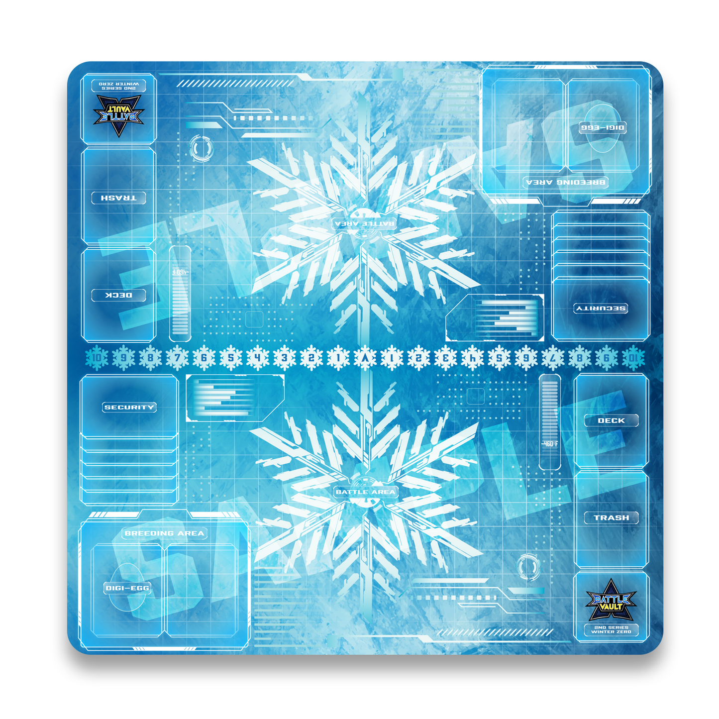 2 player icy blue snowflake winter collection playmat