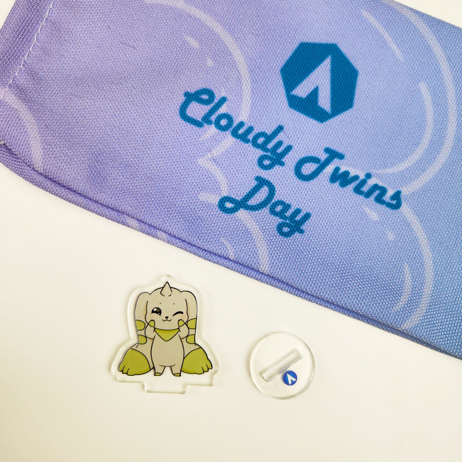 Cloudy Twins Day Bunny Memory Marker