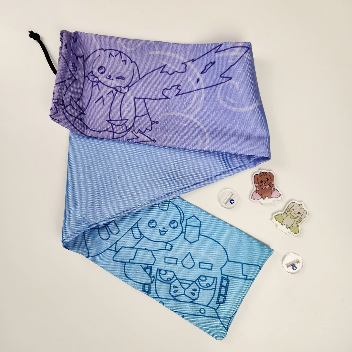 Cloudy Twins 2-Player Playmat Bag and cute memory markers.