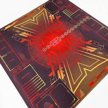 2 Player Cyber Zone TCG Playmat Red for TCG Players