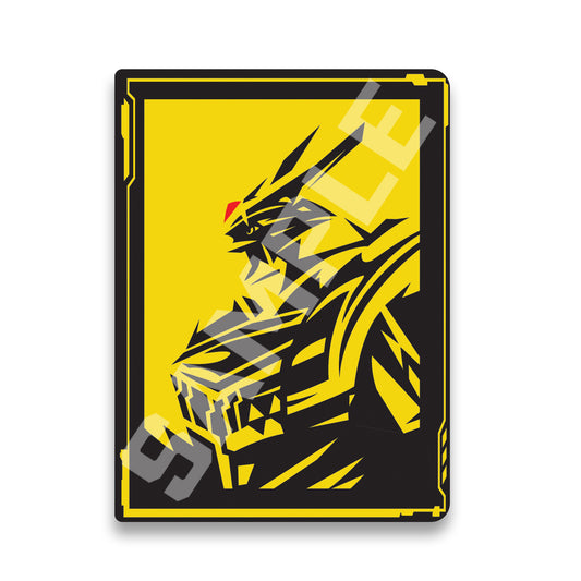 Binder with Yellow and Black graphic design.