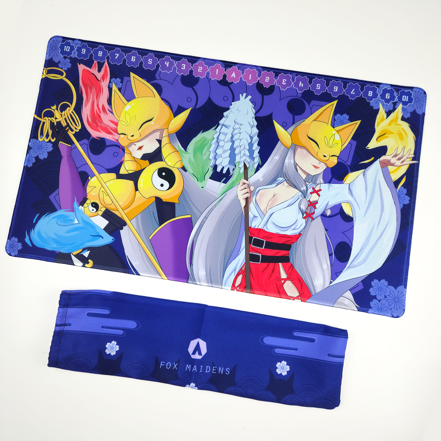 Fox Blossom 1 Player Premium Rubber Playmat with Playmat Bag.