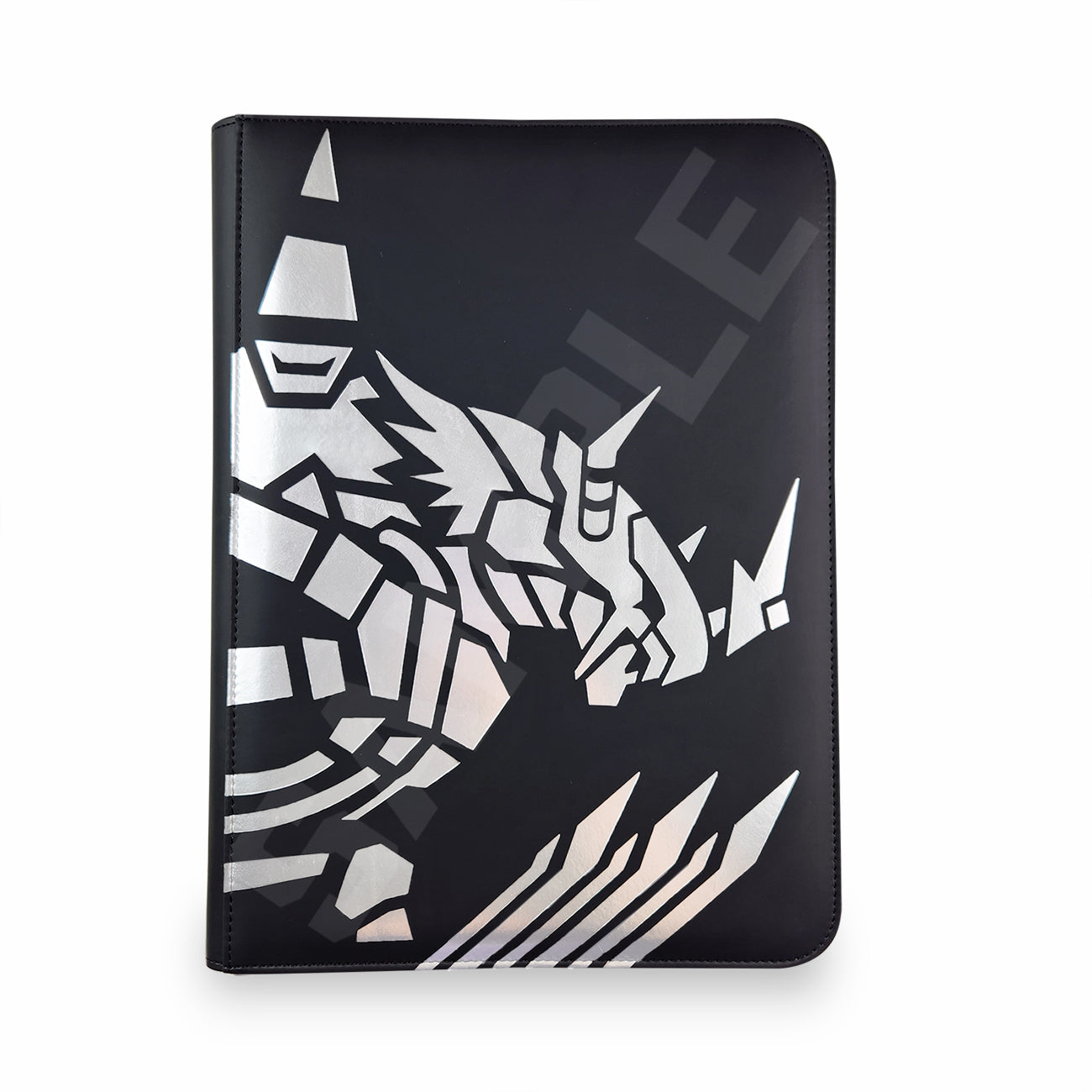 Onyx Burst Binder Front cover with silver foil artwork