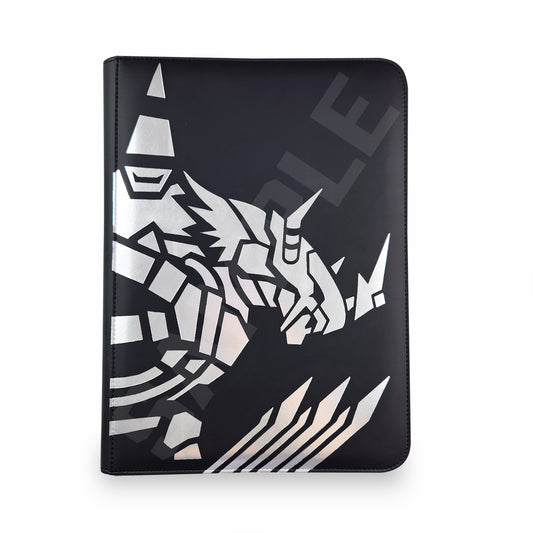 Onyx Burst Binder Front cover with silver foil artwork