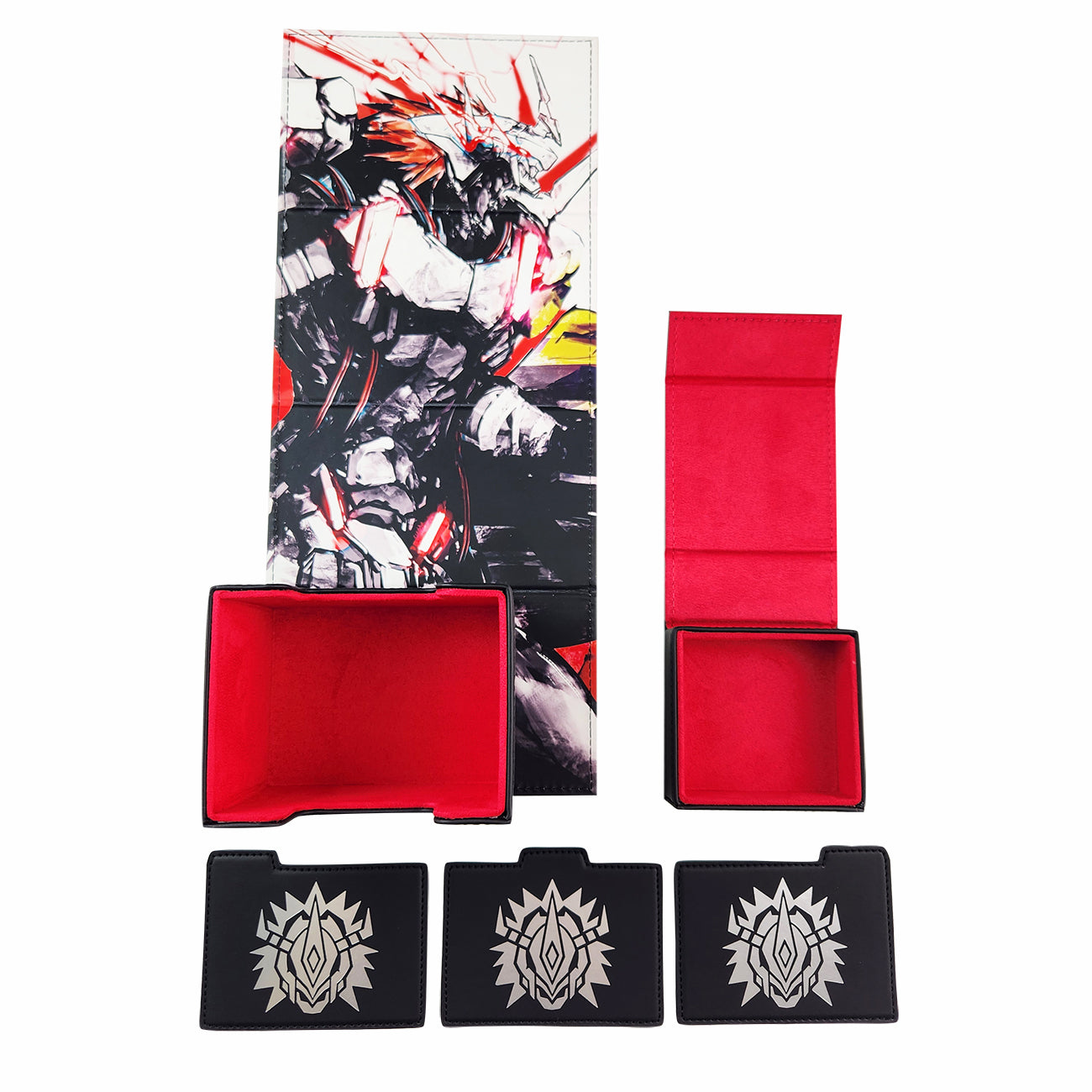 Onyx Burst Deck box that includes a dice tray and dividers. 