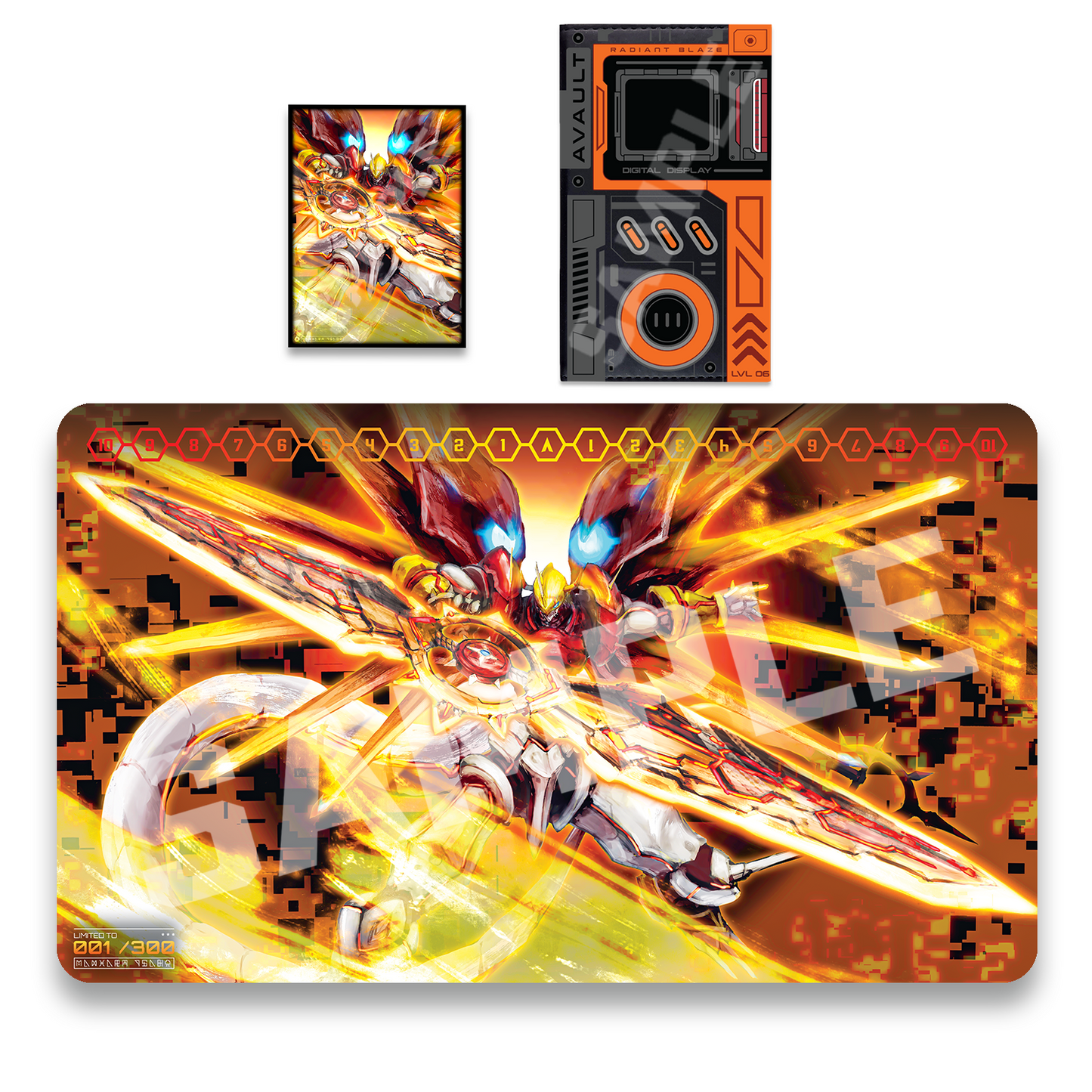 TCG collection that includes playmat, sleeves and deck box.