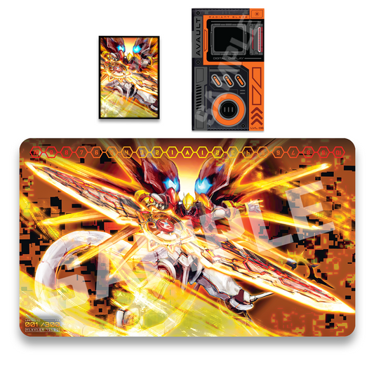 TCG collection that includes playmat, sleeves and deck box.