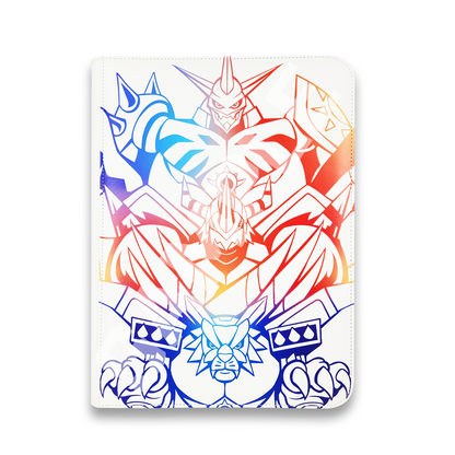 Legendary Fusion front of white binder with colorful artwork.