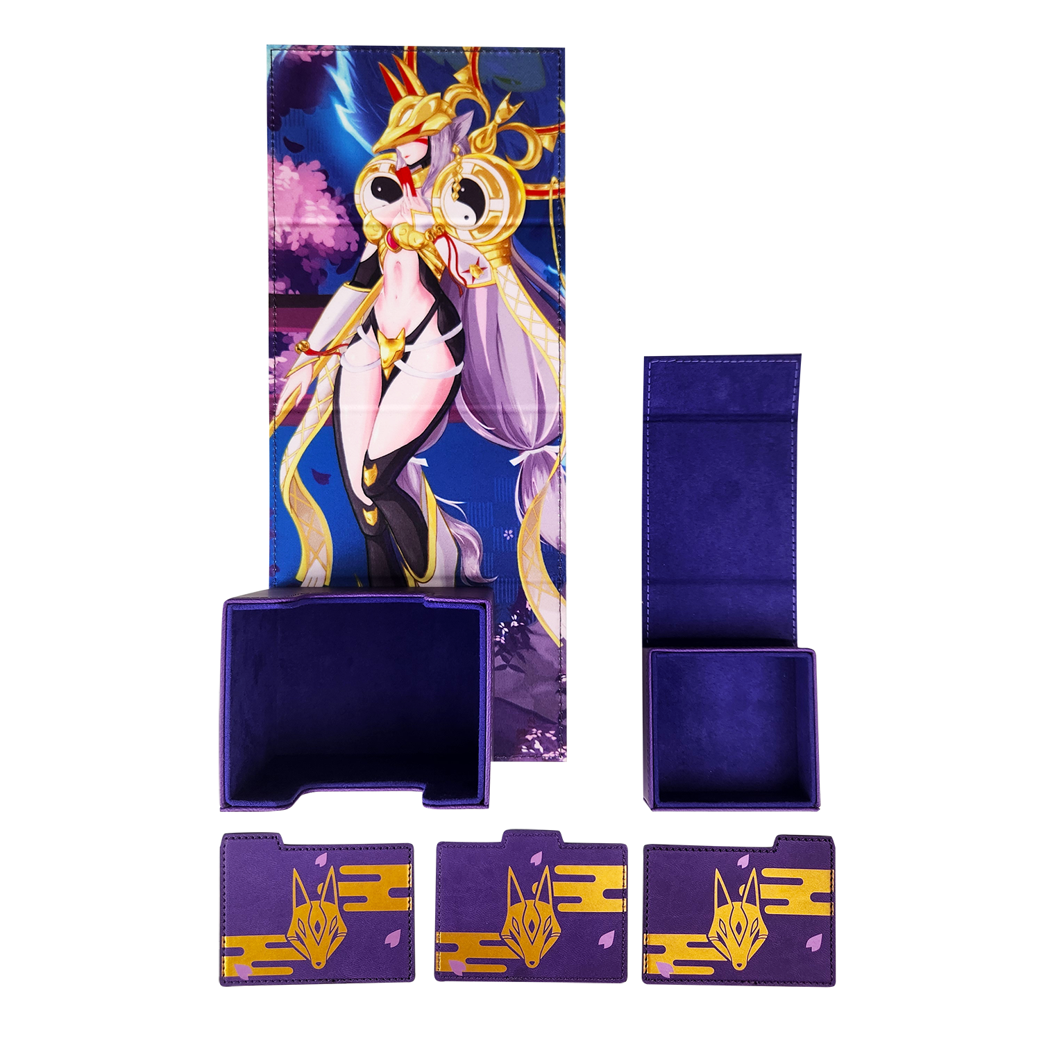 Vixen Spirit Deck Box Inside with Deck Dividers and Dice Box.