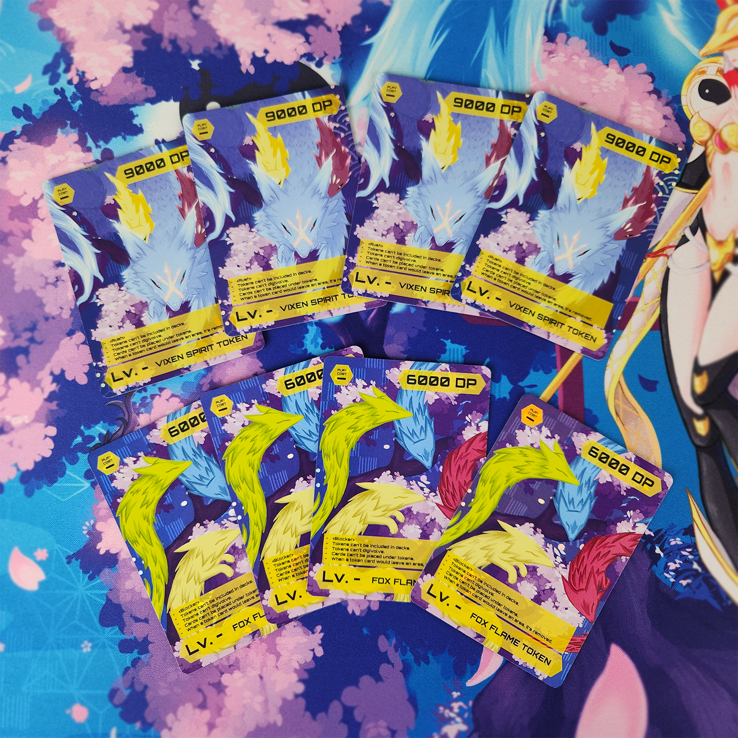 Vixen Spirit and Fox Flame token set includes 8 pcs.